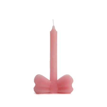 distelroos-Rustik-Lys-Kaars-sculpture-Bow-pink