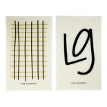 Lie Gourmet - Dishcloth white/yellow s/2
