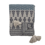 Bloomingville - Throw Blue zigzag