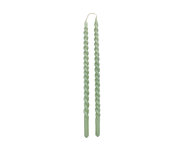 Rustik Lys - Dinner candle Slim Swirl Dusty green