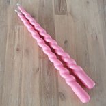 Rustik Lys - Outdoor candle Swirl Candy pink