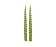 Rustik Lys - Dinner candle Swirl Olive green