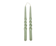 Rustik Lys - Dinner candle Twist Dusty green