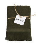 Mijn Stijl - Dishcloth with fringes Dark green s/2