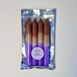 Elate & Co. - Dinner candle DIP DYE Purple-brown/beige s/4