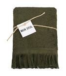 Mijn Stijl - Towel with fringes Dark green
