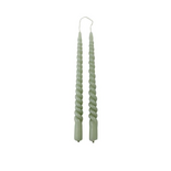 Rustik Lys - Dinner candle Swirl Dusty green
