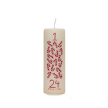 Rustik Lys - Advent Candle Pillar By Kimmi Candy cane