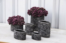 PTMD - Behuh dark grey ceramic Pot oval low s