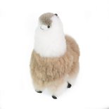 Inkari - Alpaca zachte knuffel Wit / bruin Large