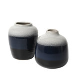 Broste Copenhagen - Vase Lau s/2 Insignia blue / black