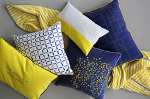 Broste Copenhagen - Cushion cover Frio w/filling vibrant yellow