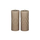 Broste Copenhagen - Pillar candle Crystal Linen s/2