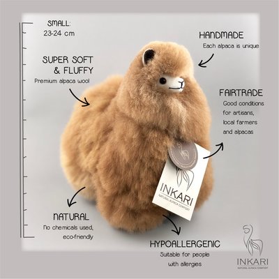 Inkari - Alpaca stuffed animal Hazelnut S