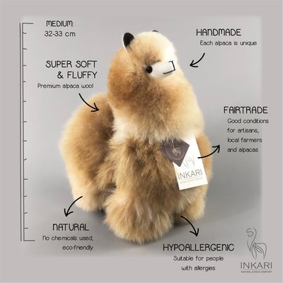 Inkari - Alpaca stuffed animal Sandstone M