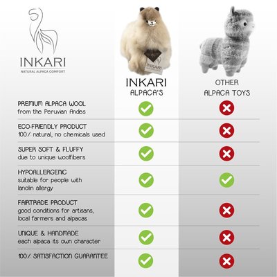 Inkari - Alpaca stuffed animal hazelnut M
