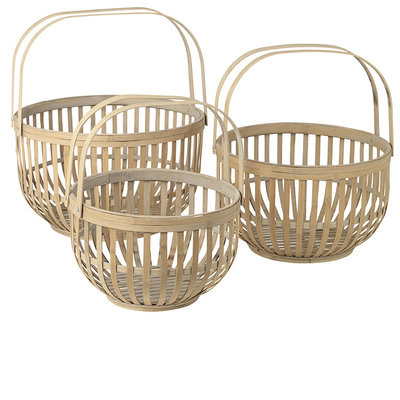 Broste Copenhagen - Basket w/handle Martin wood L