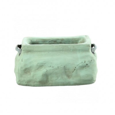 PTMD - Dull green ceramic oval Pot s