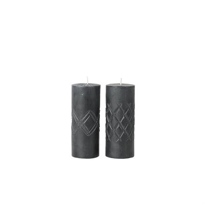 Broste Copenhagen - Pillar candle Crystal Smoked Pearl s/2