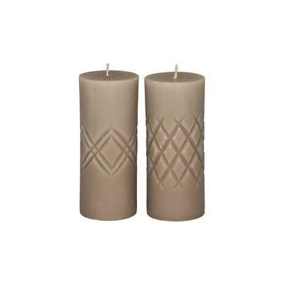 Broste Copenhagen - Pillar candle Crystal Linen s/2