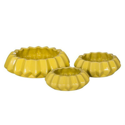 Broste Copenhagen - Candle plate Luana Sulphur s/3
