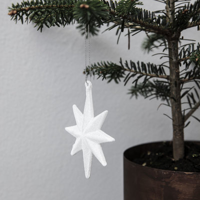 House Doctor - Ornament Star White with glitter