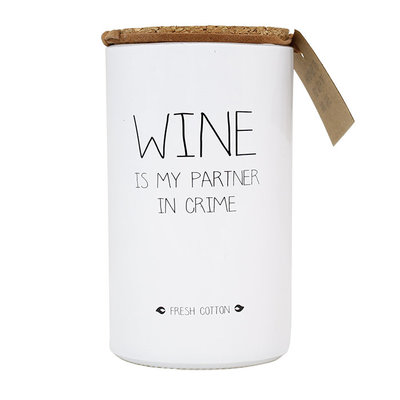My flame - Soy candle Wine is my partner in crime Fresh cotton
