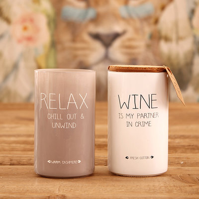 My flame - Soy candle Wine is my partner in crime Fresh cotton