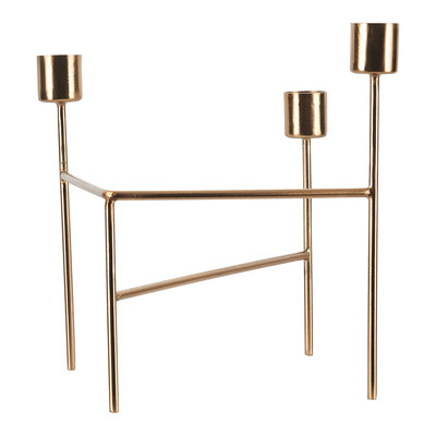 House Doctor - Candle holder Three Brushed brass