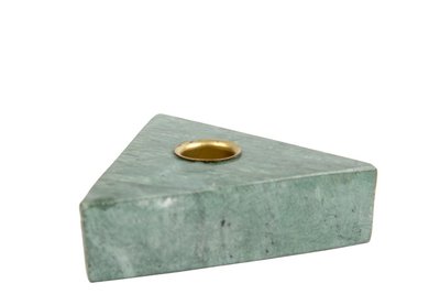 MrsBloom - Candle holder Collin Triangle Green marble