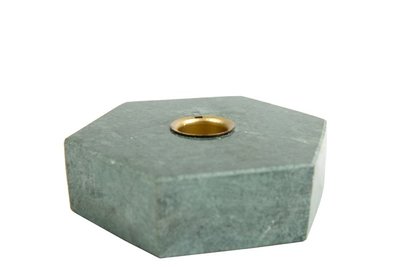 MrsBloom - Candle holder Collin Hexagon Green marble