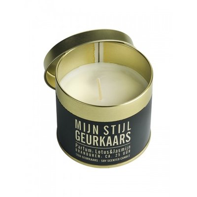 Mijn Stijl - Scented candle can gold Cedar & vetiver