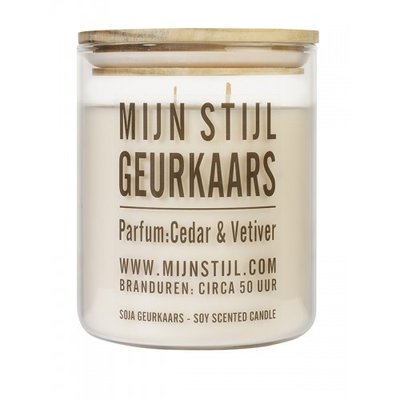 Mijn Stijl - Scented candle XL White cedar & vetiver