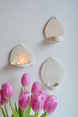 Kesemy design - Wall candleholder Lighten up Peach S