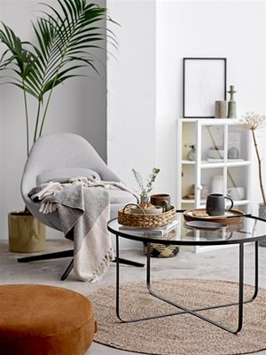 Bloomingville - Throw Grey stripe