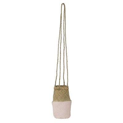 Bloomingville - Hanging flowerpot Seagrass pink