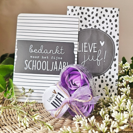 DistelRoos - Soap flowers Lavender, set of 3 - Lieve juf