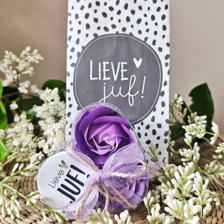 DistelRoos - Soap flowers Lavender, set of 3 - Lieve juf